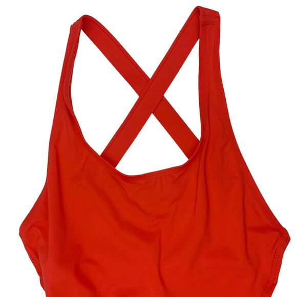 Andie Swim Tulum One Piece Swimsuit Orange Red Cross Strap Women's M - Picture 4 of 10